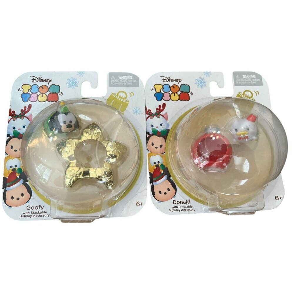 Tsum Tsum Goofy and Donald Duck W Stackable Holiday Accessory Miniature Figures